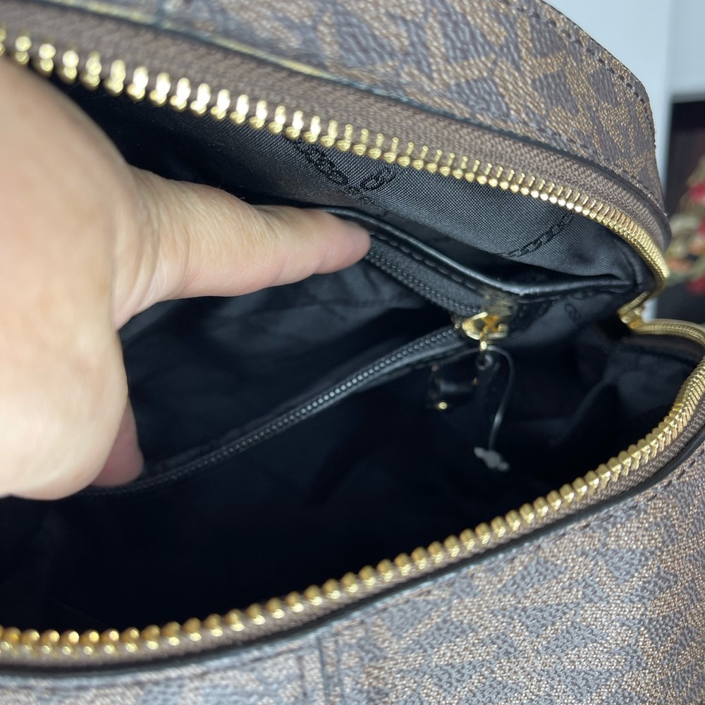 Michael Kors Rhea Studded Leopard Print Calf Hair Backpack - Picture 9 of 16